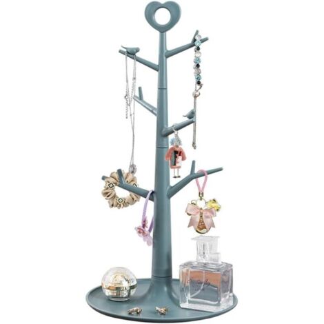Portagioielli, espositori in plastica, portagioielli ad albero, espositori per gioielli, porta anelli, porta orecchini, organizer con ganci (1/4)