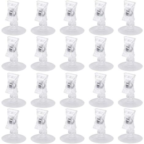 20 clip a ventosa, ganci a ventosa, ganci a ventosa trasparenti per cucina, bagno, ufficio, ventose (1/4)