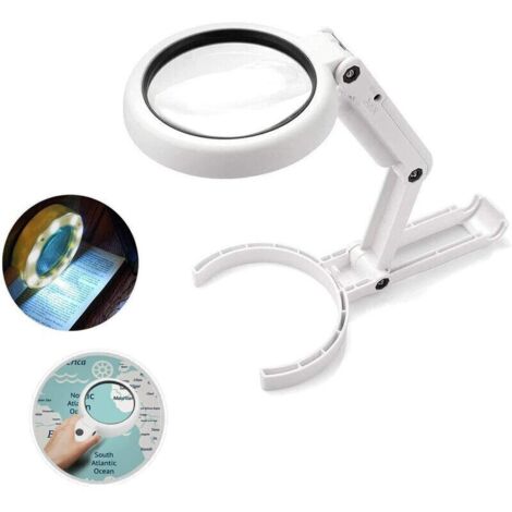 Lente d'ingrandimento portatile, lente d'ingrandimento da tavolo 5x e 11x con supporto pieghevole, per ufficio, gioielleria, giornali, lettura, riparazione di orologi e artigianato