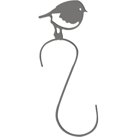 Gancio a silhouette di uccello in metallo per decorazione da giardino, gancio decorativo a forma di S per patio, prato, giardino, parete. (1/3)