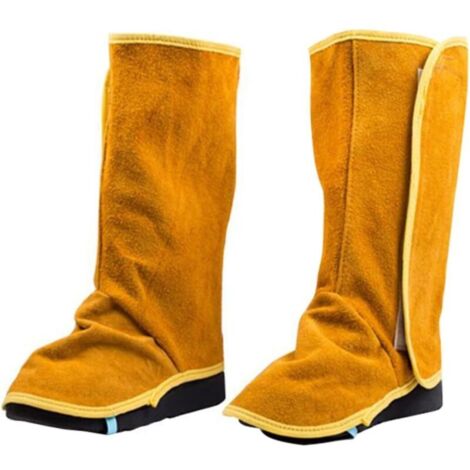 Ghette in pelle per saldatura, copriscarpe e calzature ignifughe per saldatura, copriscarpe protettivi da lavoro (1/4)