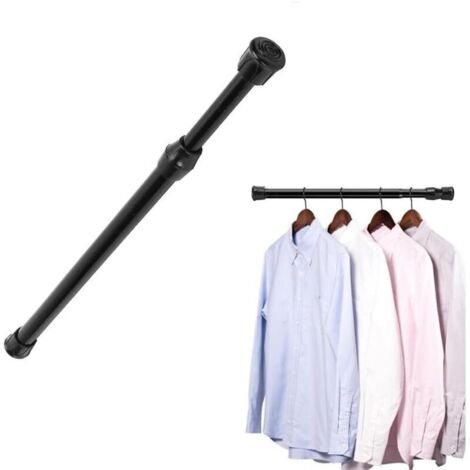 Asta per tende telescopica (30-50 cm), barra di tensione regolabile, non richiede foratura, antiruggine, ideale per finestre e tende. (1/4)
