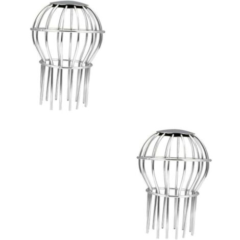 Set di 2 griglie per grondaia in acciaio inox, filtro per tubo di scarico, anti-intasamento, prolunga in acciaio (1/4)