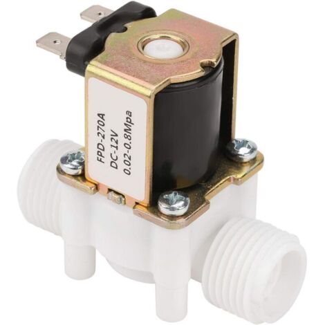 Elettrovalvola 12V G1/2", normalmente chiusa, ingresso acqua in plastica per aria e acqua, massima affidabilità