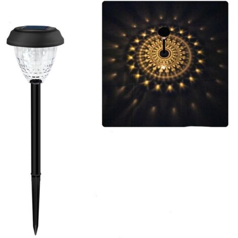 Lampada solare da esterno, luci solari per la casa, proiezione esterna, effetto onda, giardino, cortile, luce calda nera