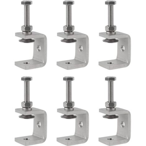 Mini morsetti a C, in acciaio inox, 30 mm, set da 6 morsetti regolabili per lavorazione del legno, saldatura e falegnameria. (1/4)