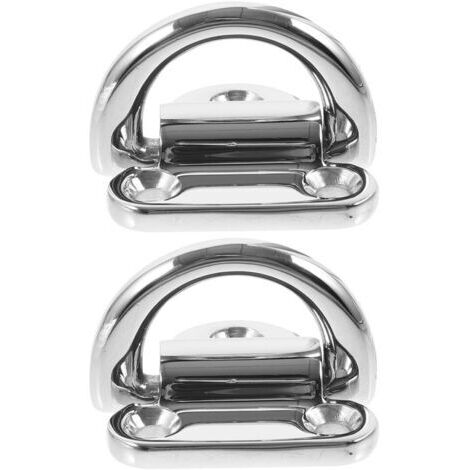 Set di 2 anelli in acciaio inox 316 da 6 mm, ganci di fissaggio per rimorchi e barche, accessori resistenti per cinghie di fissaggio e fissaggio in superficie, per la nautica.
