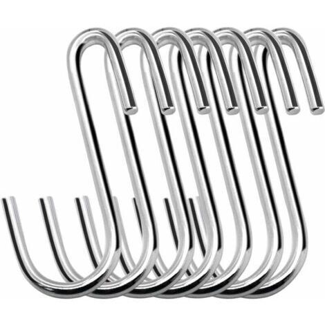 Confezione da 20 robusti ganci a S da 6 cm per cucina, bagno, camera da letto e ufficio (confezione da 20, piccoli, argento) (1/5)