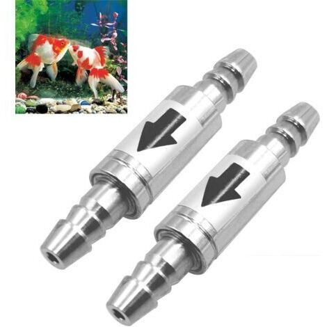 Valvola di non ritorno in acciaio inox per impedire il riflusso di tubi di CO2, tubi flessibili da 4 mm, regolatori e diffusori nell'impianto dell'acquario. (1/5)