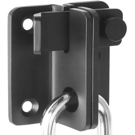 Chiusura per porta scorrevole, serratura per porta scorrevole, serratura per serranda, chiavistello per porta, serratura per porta scorrevole, lucchetto, piccolo chiavistello in acciaio inox, nero - A (1/5)