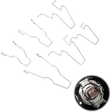 Morsetto per fari auto, 6 morsetti per H1/H3/H4/H7, morsetto a molla in acciaio per fari, clip di montaggio, per fari anabbaglianti, compatibile con vari modelli di auto