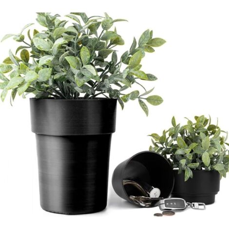 Cassaforte a forma di vaso di fiori con piante, cassaforte nascosta, chiave per nascondere denaro e oggetti di valore, cassaforte segreta per uso esterno, giardino, ufficio