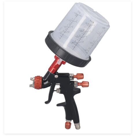 Pistola a spruzzo ad aria compressa HVLP a gravità, ad alta atomizzazione per auto e mobili, ugello da 1,3 mm con serbatoio da 600 ml.