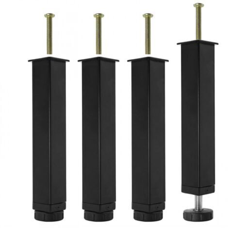 Set di 4 gambe per letto a doghe in metallo, 20 cm, regolabili in altezza, robuste e facili da installare.