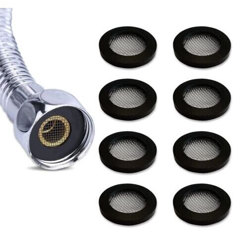Set di 8 rondelle in gomma, guarnizione con filtro, Ø 24,5 x 16 mm per raccordo di ingresso filettato da 3/4".