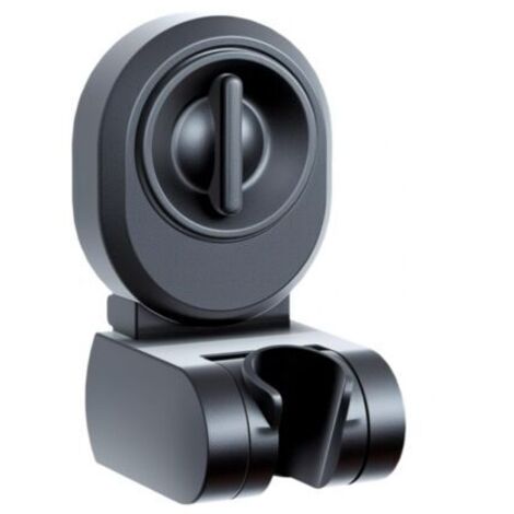 Supporto per doccia a ventosa con soffione regolabile, montaggio sicuro, compatibile con tubo flessibile standard.