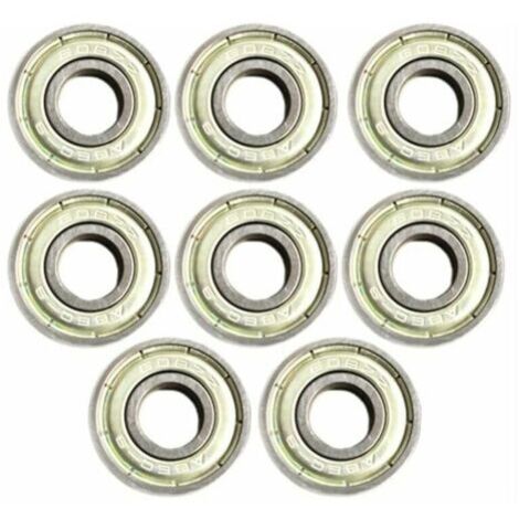 Set di 8 cuscinetti a rulli sigillati in acciaio inox 608ZZ (ABEC11). (1/5)