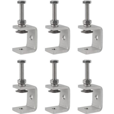 Mini morsetti a C, in acciaio inox, 30 mm, set da 6 morsetti regolabili per lavorazione del legno, saldatura e falegnameria. (1/5)