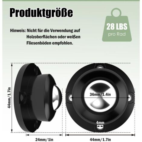 Mini Rotelle rotelle per mobili, rotelle universali girevoli a 360°, rotelle in ...