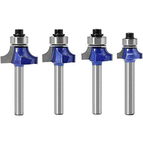 Set di 4 frese a candela rotonde in carburo di tungsteno con gambo da 6,35 mm, diametro 0,6 cm, misure: 1/8", 5/32", 3/16", 1/4" (1/4)