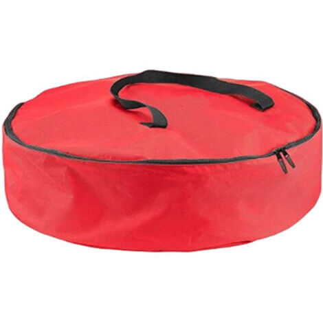 (60 cm di diametro, rosso) 1 borsa portaoggetti per ghirlande e decorazioni natalizie, scatola portaoggetti per albero di Natale in tessuto Oxford impermeabile con finestra, scatola portaoggetti per d (1/5)