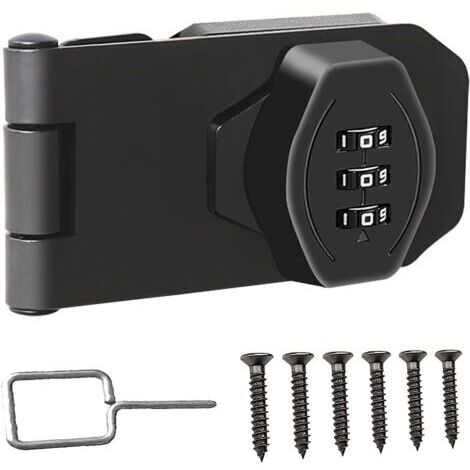Chiusura senza chiave, serratura a combinazione a 3 cifre con pomello rotante per armadi, porta scorrevole di sicurezza per porte piccole, guardaroba, porte da fienile, bagno, esterni