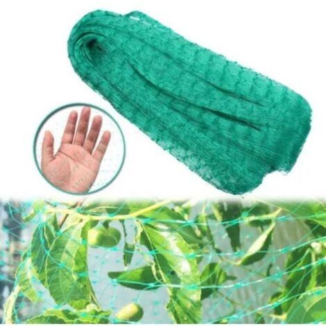 Rete di protezione per uccelli in polietilene da 5 m x 10 m, 280 g, ideale per orti, frutteti e giardini. Rete estrusa verde per la protezione di frutta e verdura. (1/4)