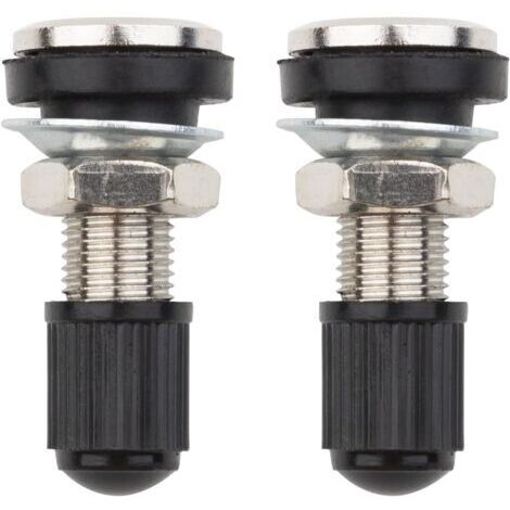 2 valvole per pneumatici tubeless per auto e moto con stelo in metallo e tappo antipolvere (32 mm) (1/5)