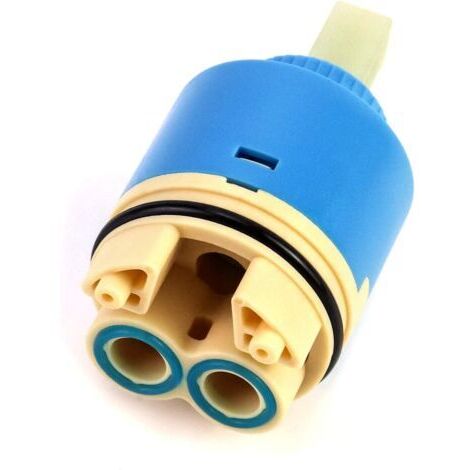 Cartuccia in ceramica di ricambio, in ceramica per miscelatore, cartuccia in ceramica per cucina o bagno, 40 mm, blu, con base (1/5)