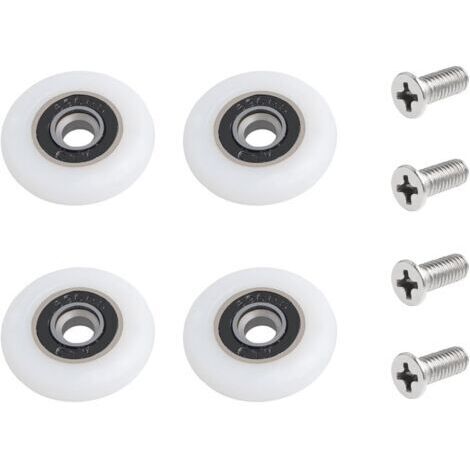 Rulli per porta doccia, 4 pezzi di ruote di ricambio per porte scorrevoli della doccia (25 mm) (1/5)