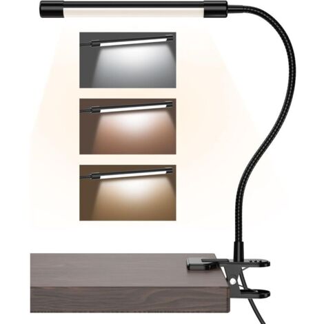 Lampada da lettura a LED flessibile a 360° con clip, 10 livelli di luminosità, ricaricabile tramite USB, ideale per lavoro e viaggi. (1/4)