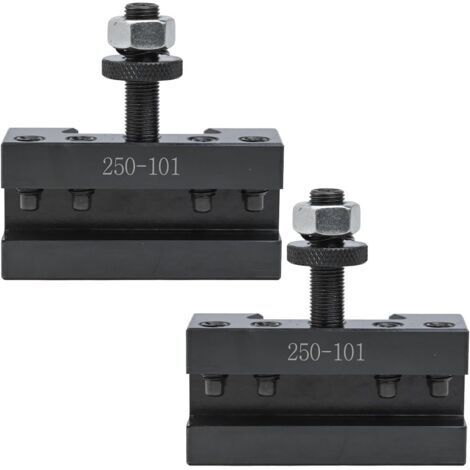 Set di 2 portautensili per tornio CNC 250-101, capacità da 3/16" a 1/2", lavorazione di precisione per tagli pesanti. (1/5)