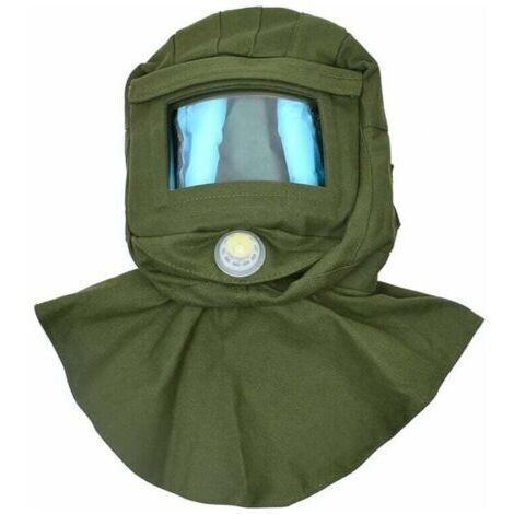Cappuccio da sabbiatore, visiera/maschera da sabbiatore, maschera antipolvere (verde) (1/5)