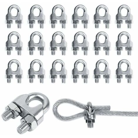 20 pezzi di fascette stringicavo in acciaio inox M3, fascette a U (1/4)