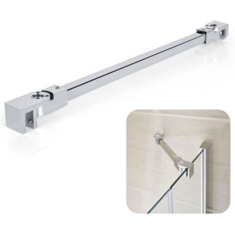 Barra di supporto in acciaio inox da 40 cm, supporto per schermo in vetro della doccia, supporto per pannello porta doccia senza