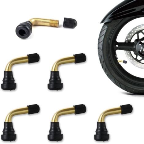 Set di 6 valvole tubeless per moto - angolo 90° - valvola per pneumatici PVR70 - ottone - Per moto, auto, biciclette, veicoli (1/4)