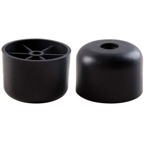 Set di 12 piedini per mobili in plastica nera, altezza 25 mm, piedini rotondi per divano. (1/4)
