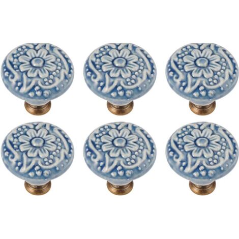 pezzi di pomelli per porte in ceramica, maniglia vintage per cassetti e ante in ceramica, pomello per mobili vintage con viti, pomelli