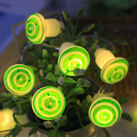 Luci decorative a LED per esterni – Lampada da parete per giardino a forma di fungo, catena luminosa da 6 m con 40 lampadine verdi, funzione scintillante e alimentazione a batteria – Ideale per prati, (1/2)