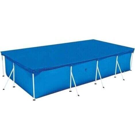 Telo di copertura rettangolare per piscina tubolare, copertura per piscina rettangolare, copertura a bolle per piscine tubolari, copertura antipioggia - Blu (260x170 cm) (1/5)