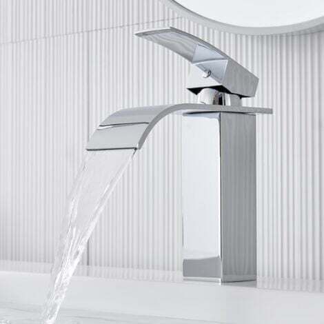 Rubinetto a cascata per bagno, spazzolato, rubinetto monocomando, tubo di alimentazione dell'acqua (calda e fredda), lavello per camper, stile rustico