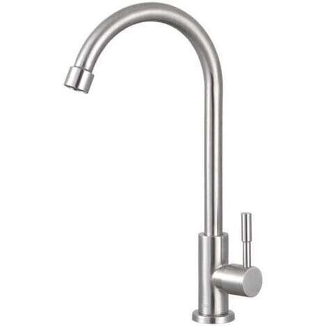 Rubinetto singolo in acciaio inox per acqua fredda da cucina, lavabo, lavello per lavanderia, rubinetto per depuratore d'acqua (1/4)