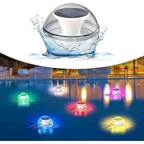 1 pz, Luci per piscina, Luci galleggianti per piscina, Luci galleggianti impermeabili IP65 per piscina, Lampada solare per laghetto con sfera luminosa impermeabile a cambio colore per piscina, spa, ac