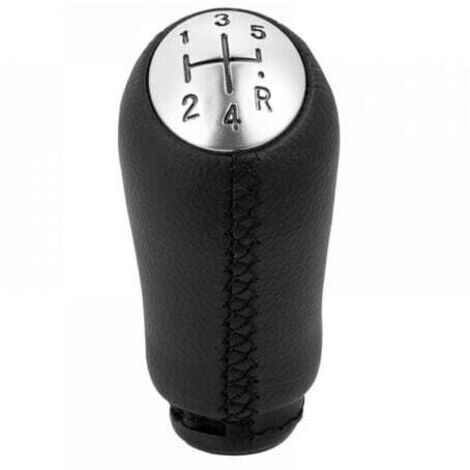 1 pomello del cambio manuale per Renault Clio III 2005-09, Megane 2 Laguna 2003-09, in pelle nera, con adattatore. (1/4)
