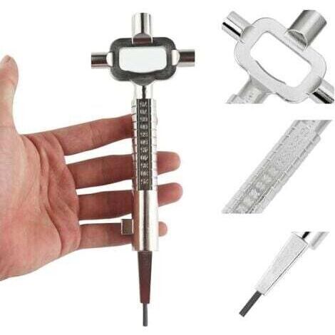 Chiave da architetto in lega di zinco, chiave quadrata multifunzionale, chiave universale per costruzioni con chiave a brugola, chiave da architetto anticorrosione per misurazioni (1/5)