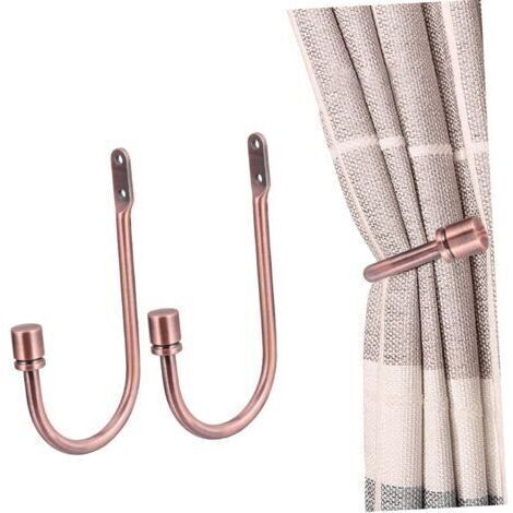 1 paio di fermatende a U da parete, fermatende decorativi multifunzionali, facili da installare per abiti e accessori, stile vintage per soggiorno e camera da letto (1/4)