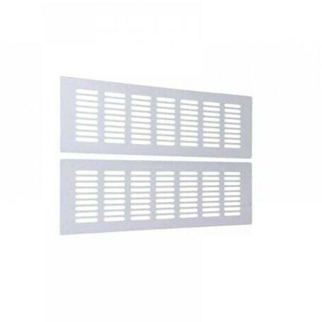 Griglia di ventilazione rettangolare per una ventilazione ideale. Griglia di ventilazione rettangolare 80 x 300 mm, 2 pezzi [bianca].