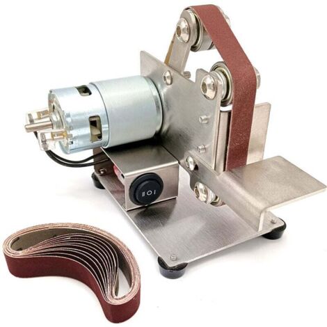 Mini smerigliatrice elettrica multifunzionale, levigatrice a nastro fai da te, lucidatrice, affilatrice per bordi (argento, tipo 1) (1/4)