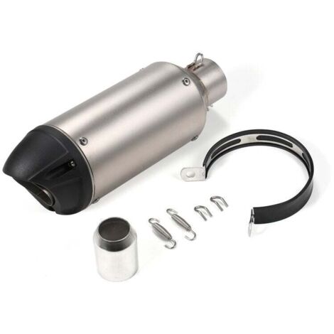 VURAHOME - Terminale di scarico universale per moto da 38-51 mm, adatto a motociclette e ATV (argento)