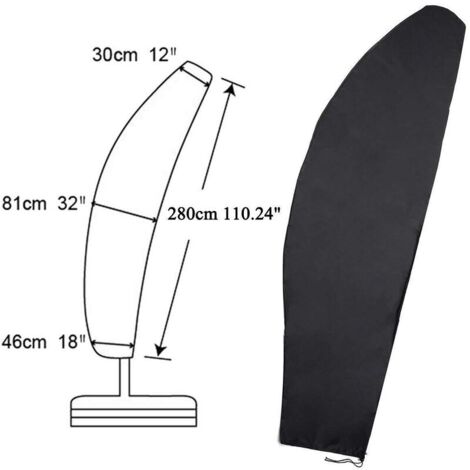 Telo protettivo per ombrellone a braccio, copertura per ombrellone da giardino in tessuto Oxford 420D, impermeabile, antipolvere/UV/resistente alle intemperie, 50x40x70 cm, grande (1/4)